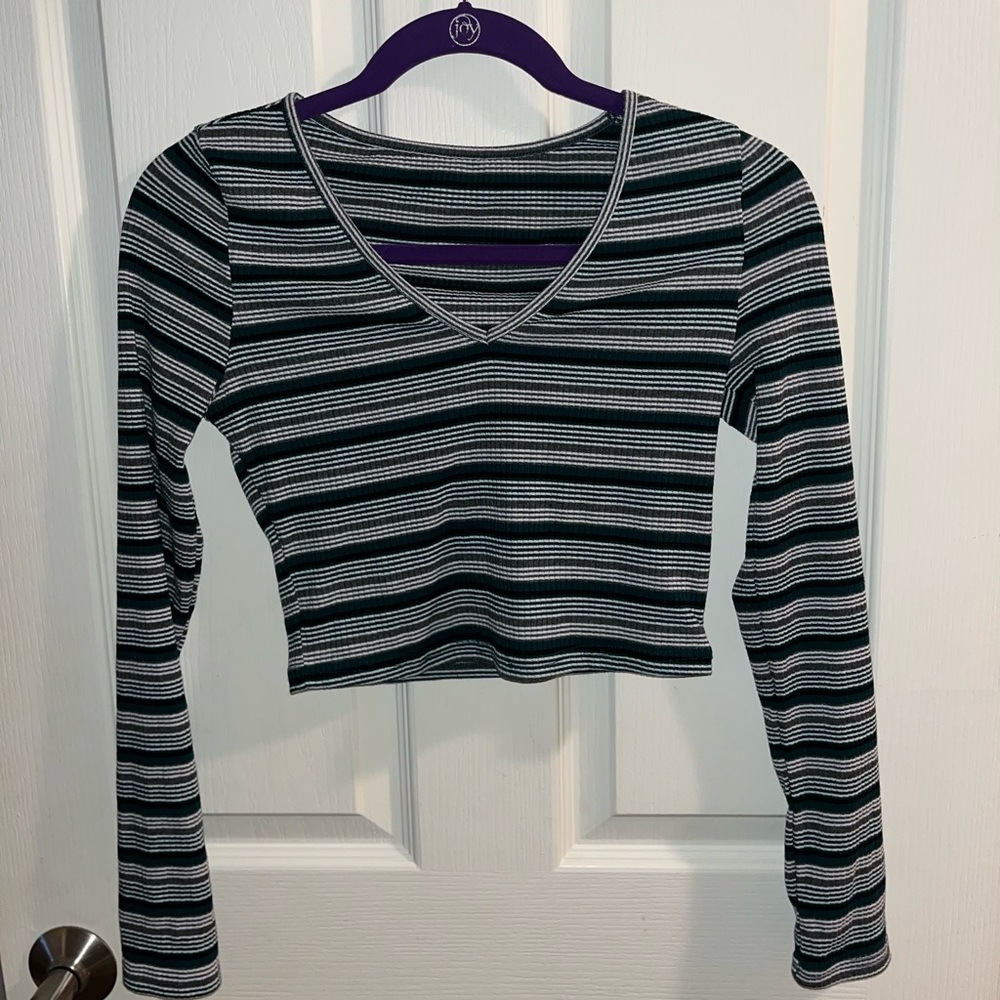 SHEIN green and black crop top